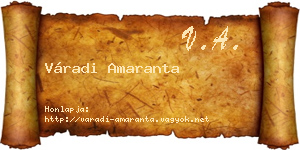 Váradi Amaranta névjegykártya